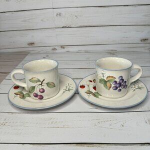 Set of 2 Savior Vivre Lucious Coffee Tea Mug with Saucer Fruit Motif JJ017
